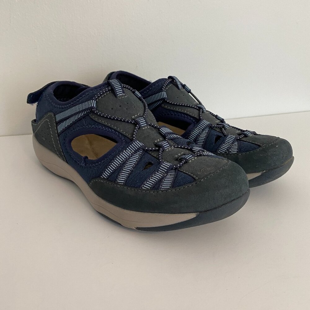 Earth Origins Blue Open Back Sport Sandals Womens 7 Closed Toe Slingback